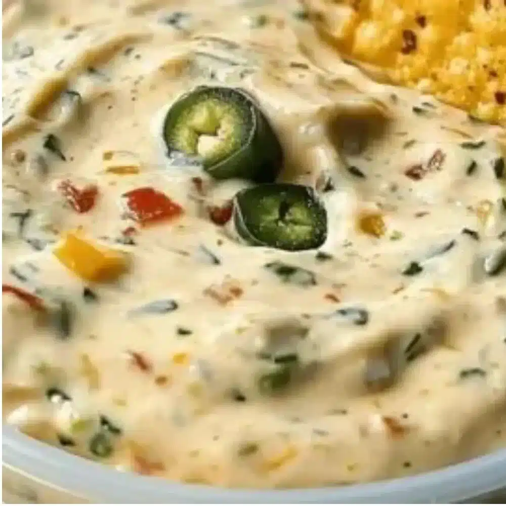 Delicious jalapeno cream cheese dip served in a bowl