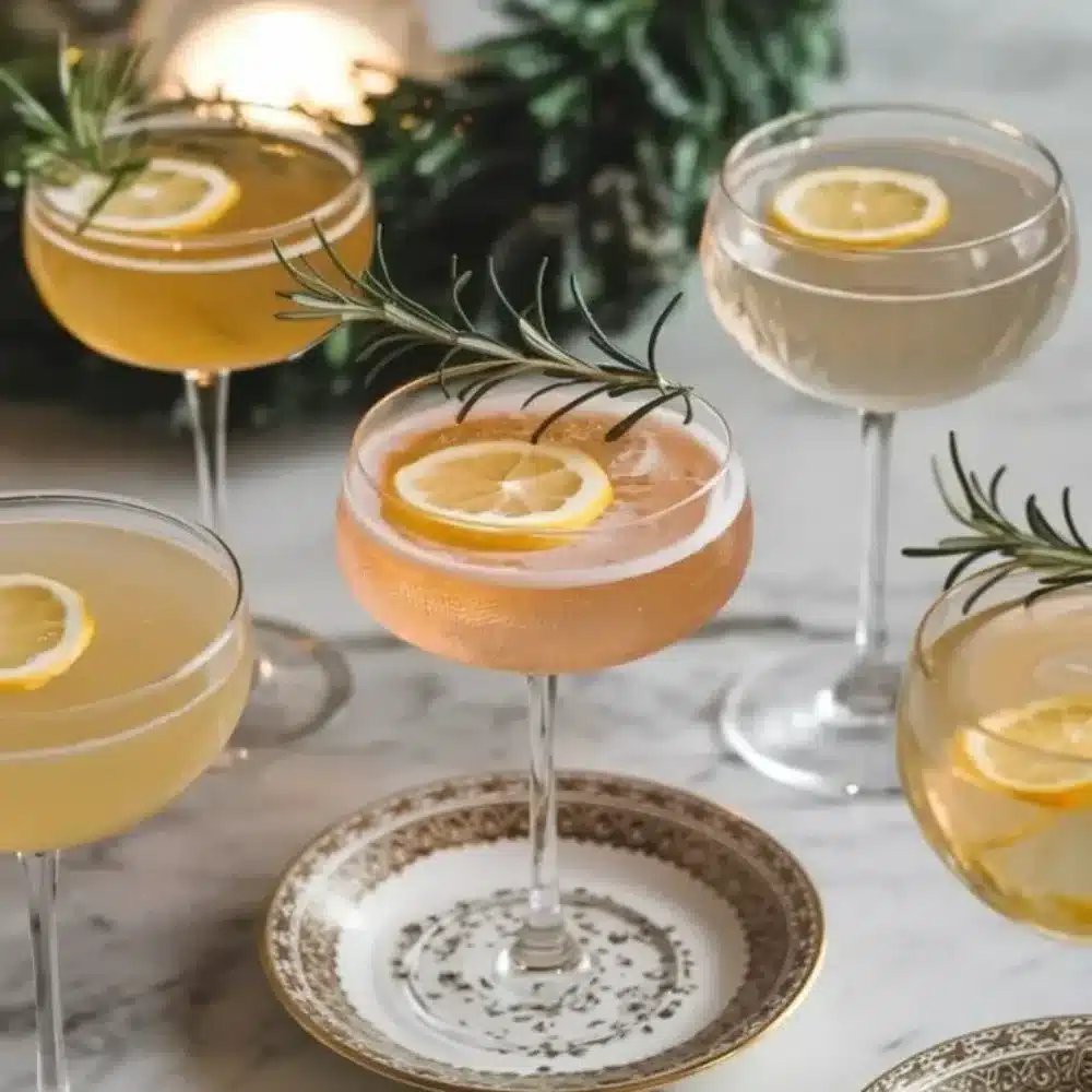 Glasses of sparkling festive fizz for holiday celebrations