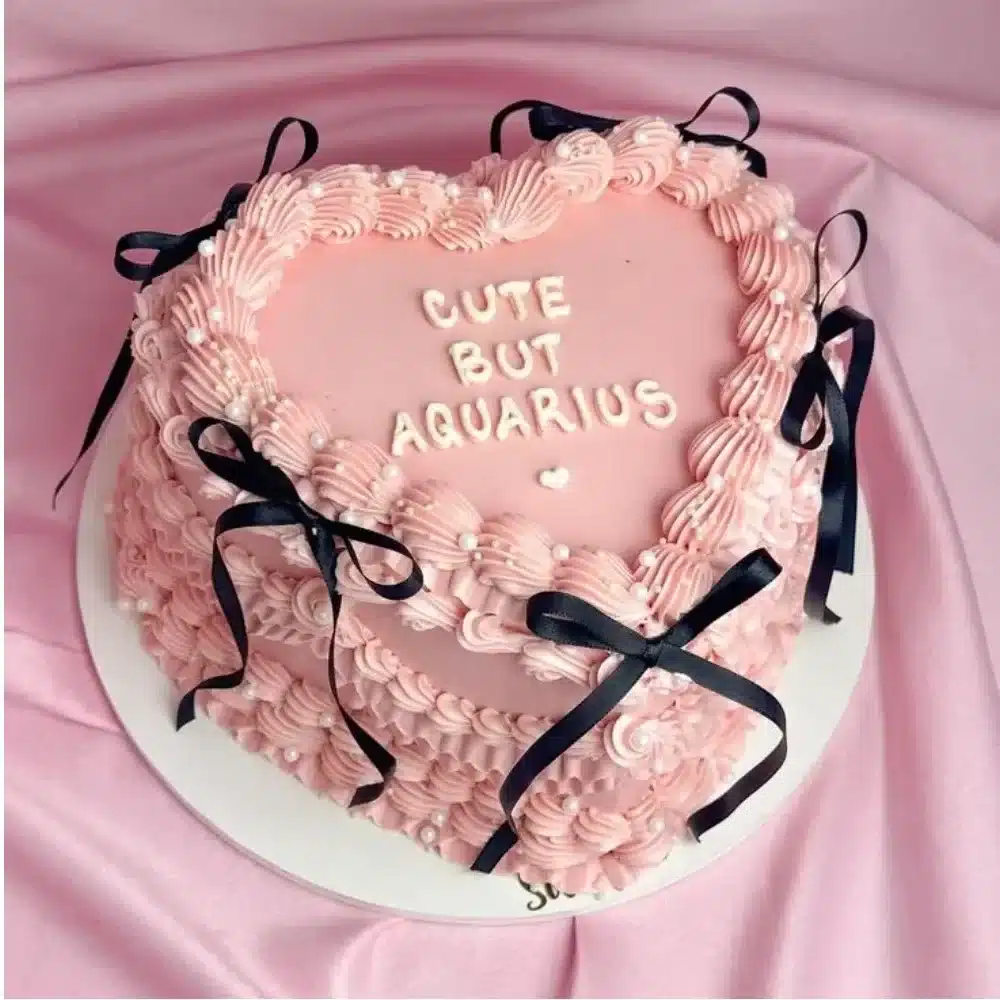 Beautiful birthday cake for Aquarius season celebration by Sweetco on Instagram