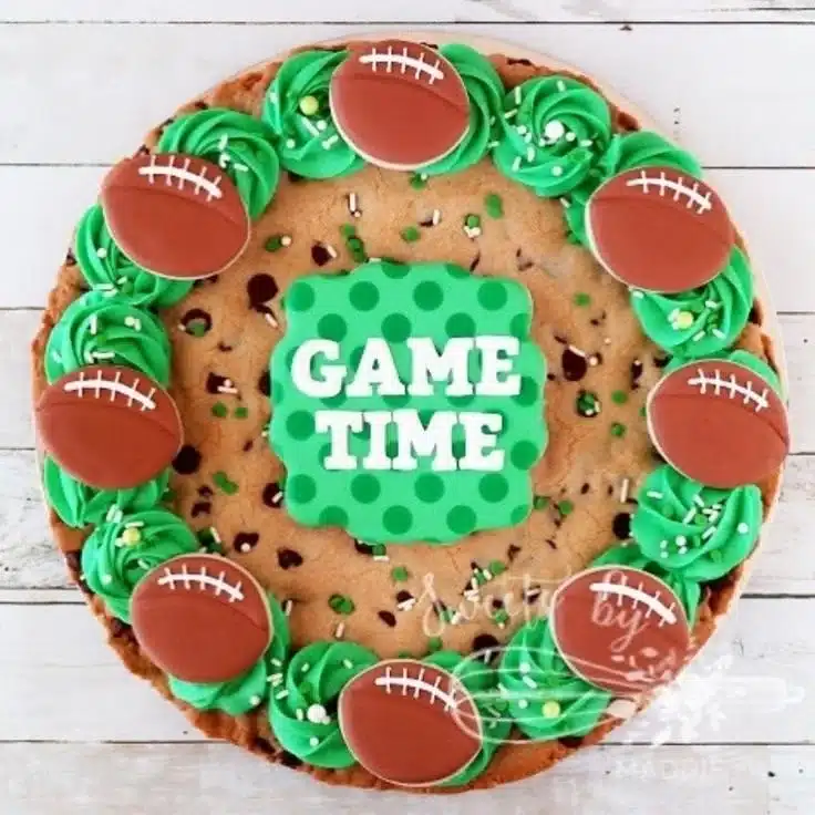 Decorated Super Bowl cookies ready for game day festivities.