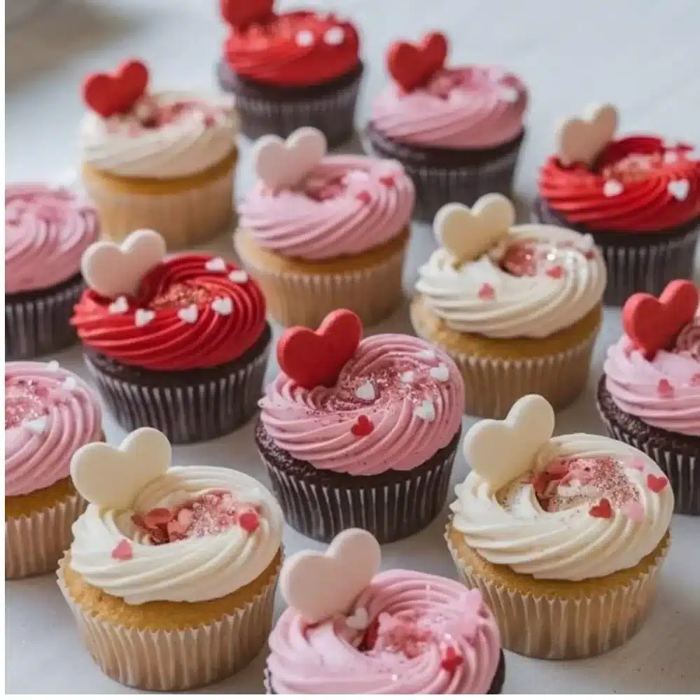 Delicious homemade Swiftie Cupcakes decorated for a Taylor Swift fan celebration