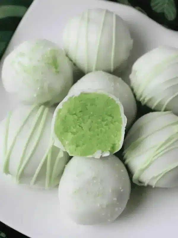 A variety of festive St. Patrick's Day desserts arranged for a celebratory display.