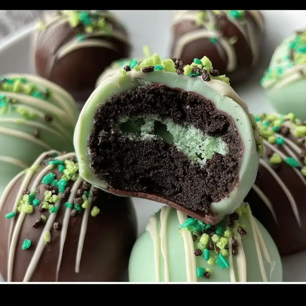 Delicious 3-ingredient mint Oreo balls ready to be served.