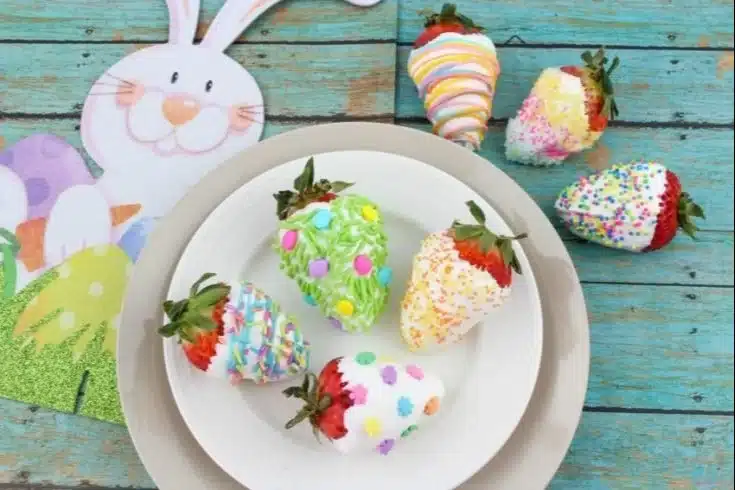 Cute Easter strawberries decorated for spring celebrations