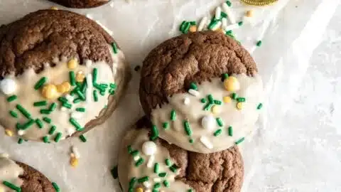 Delicious Bailey's Irish cream cookies on a plate, perfect for dessert lovers.