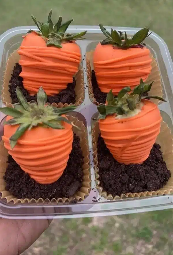 Fresh Carrot Strawberries displayed in a vibrant bowl for a healthy snack.