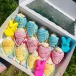 Delicious cheesecake stuffed berries served on a plate, showcasing a delightful dessert.