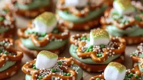 No-bake St Patrick's Day snack for kids in festive green colors