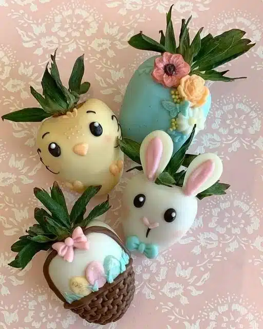 Easter Bunny themed chocolate covered strawberries for a festive treat