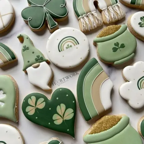 Happy Saint Patrick's Day celebration with festive decorations and food.