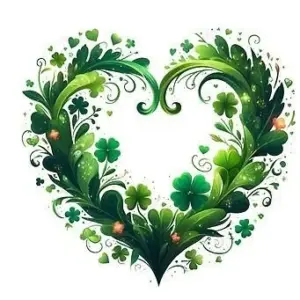 Heart Irish shamrock poster for St Patrick Day celebrations