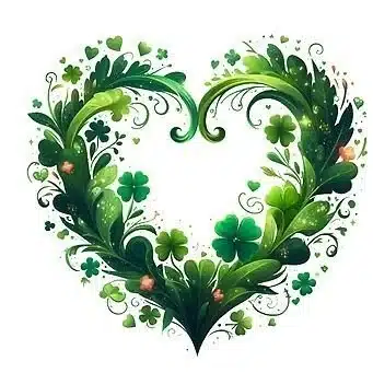 Heart Irish shamrock poster for St Patrick Day celebrations
