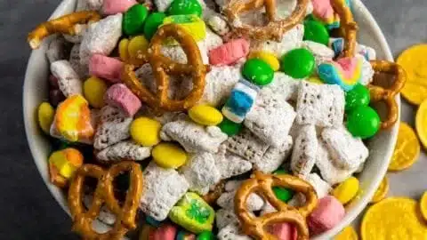 Colorful Leprechaun Bait Chex Mix for Saint Patrick's Day celebration