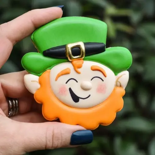 Colorful Leprechaun St. Patrick's Day cookies decorated for a festive celebration.
