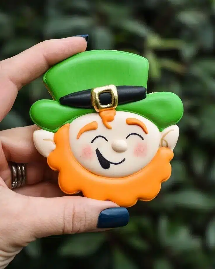 Colorful Leprechaun St. Patrick's Day cookies decorated for a festive celebration.