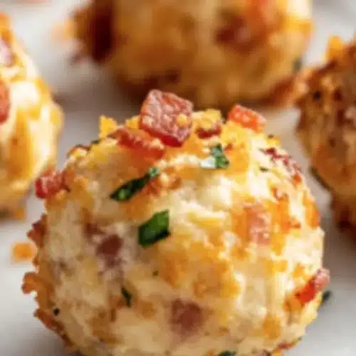 Mini Bacon Ranch Cheeseballs on a serving platter.