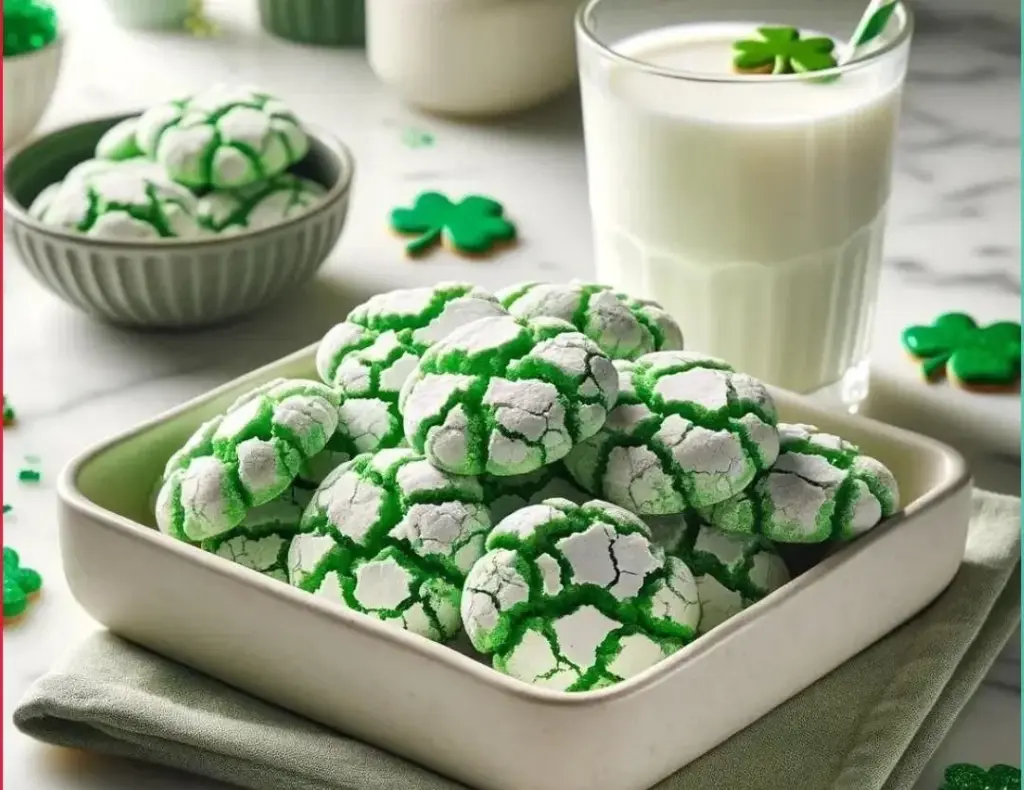 Colorful St. Patrick's Day cookies decorated with shamrocks and rainbows.