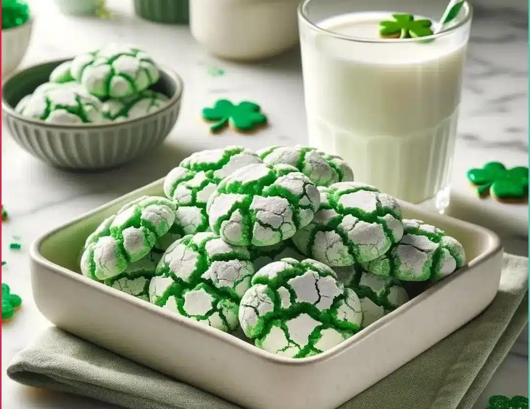 Colorful St. Patrick's Day cookies decorated with shamrocks and rainbows.