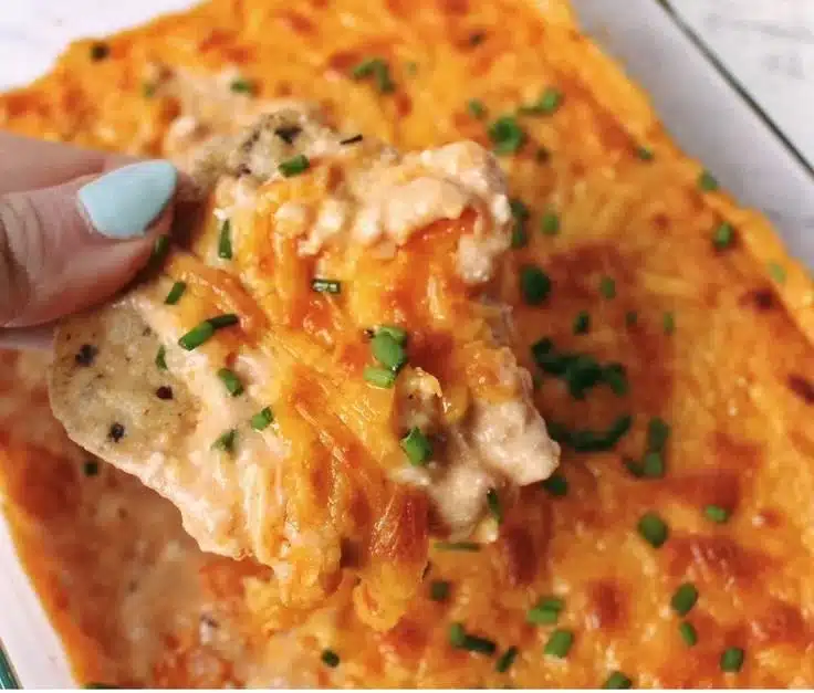 Vegetarian Cheesy White Bean Buffalo Dip served in a bowl