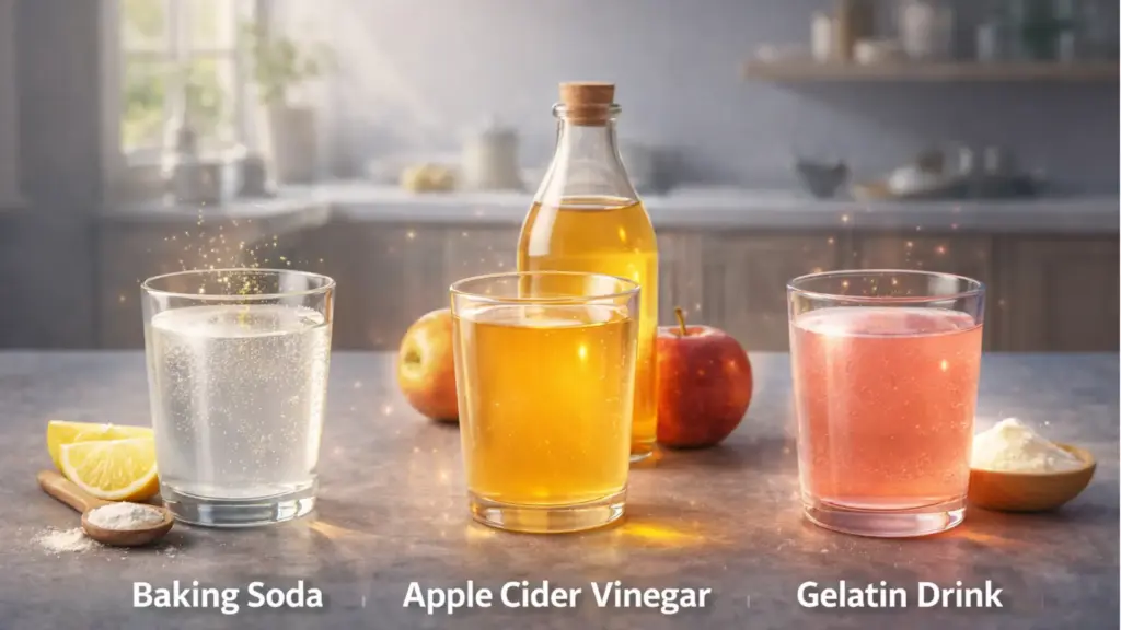 which natural trick works best in 2026 baking soda vs apple cider vinegar vs gelatin drinks