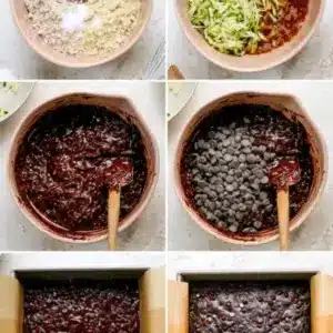 Delicious healthy zucchini brownies topped with chocolate glaze