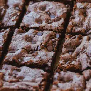 Delicious homemade zucchini brownies served on a plate